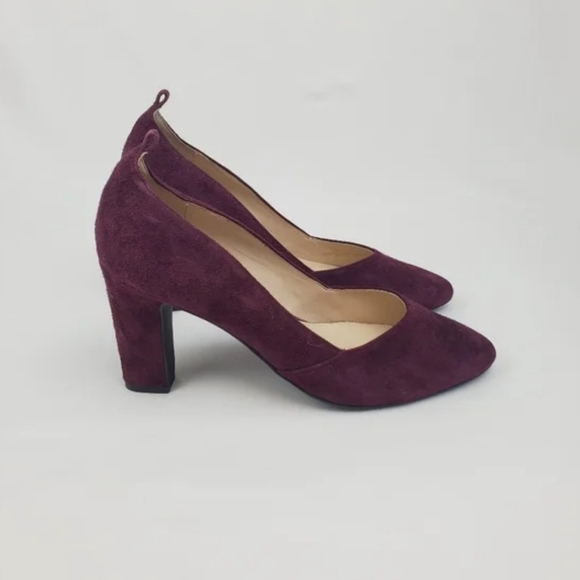 Cole Haan Grand O.S Burgundy suede chunky heel pumps size 7B - Picture 2 of 7